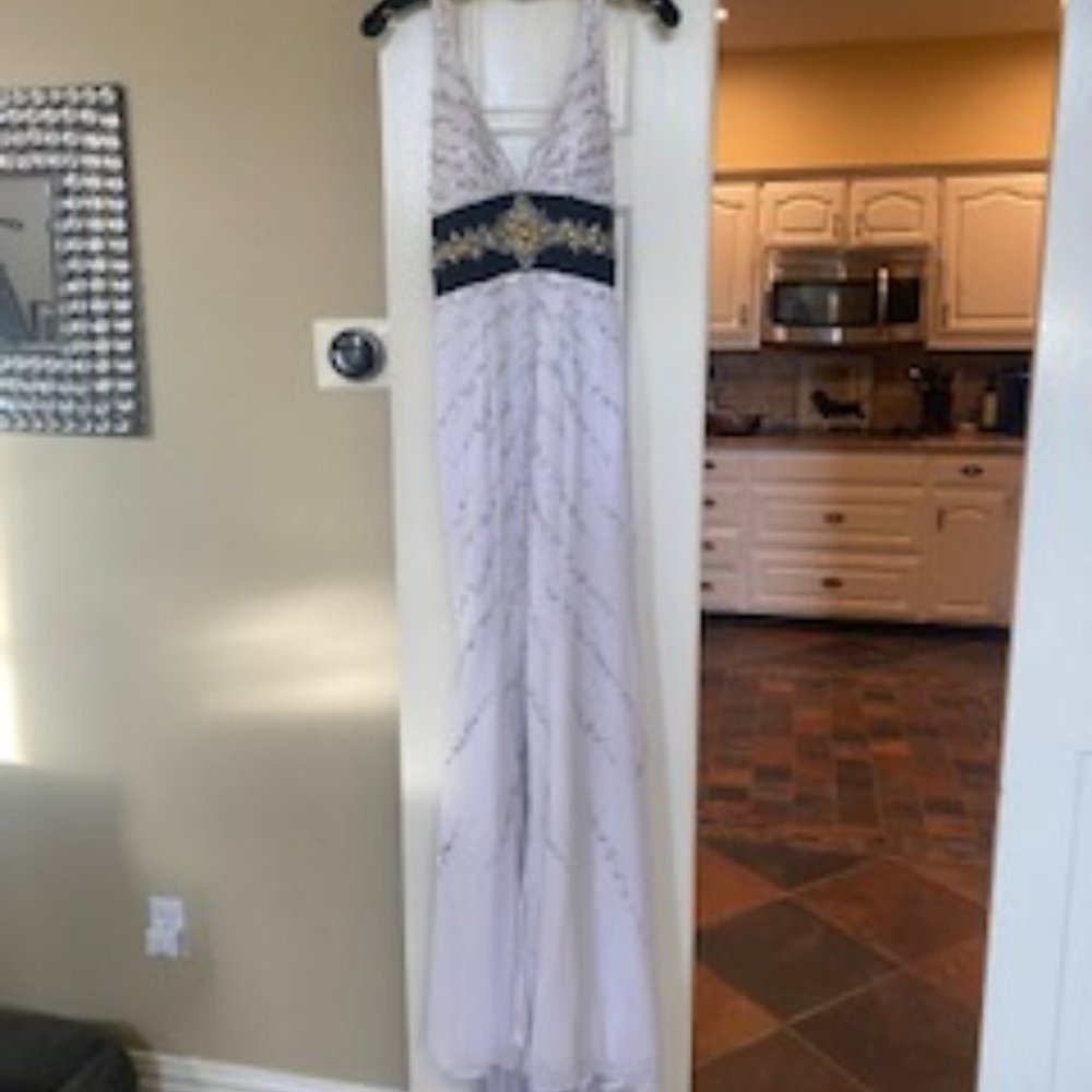 White Beaded Pageant Dress